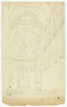 Interior of a Gothic Cathedral, n.d. Creator: Unknown.