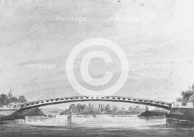 The Upper Bridge over the Schuylkill, Philadelphia—Lemon Hill in the Background, 1811-ca. 1813. Creator: Pavel Petrovic Svin'in.