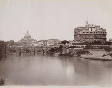 Tiber River - Castel Sant'Angelo, Rome, between 1880-1890. Creator: Giorgio Sommer.