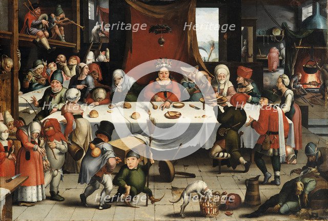 Burlesque Feast, c. 1550. Artist: Mandyn, Jan (1502-1560)