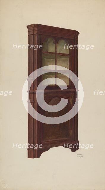 Corner Cupboard, c. 1940. Creator: Henry Moran.