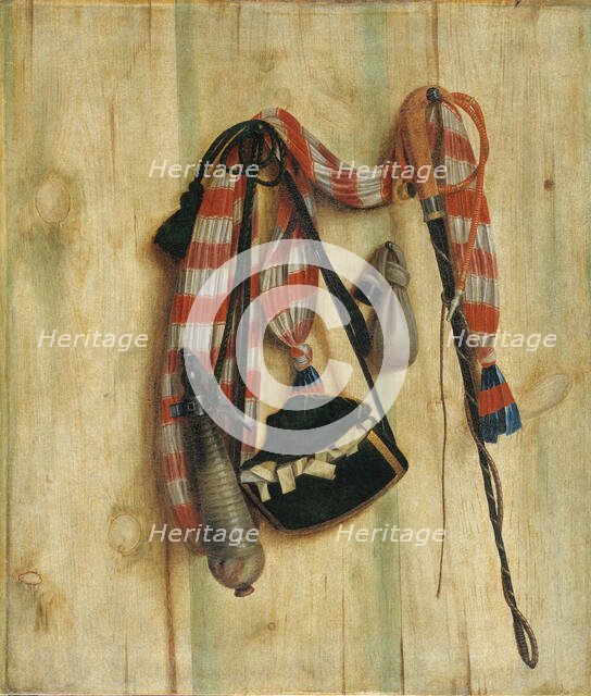 A Whip and a Letter Bag on a Board - Trompe l´oeil, 1672. Creator: Cornelis Norbertus Gysbrechts.