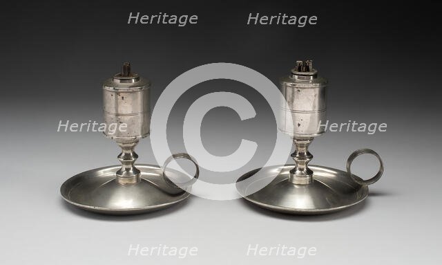 Pair of Lamps, 1822/50. Creator: Roswell Gleason.