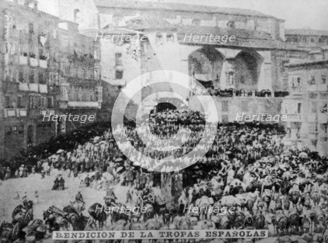 The blessing of the Spanish troops, (1890s), 1920s. Artist: Unknown.