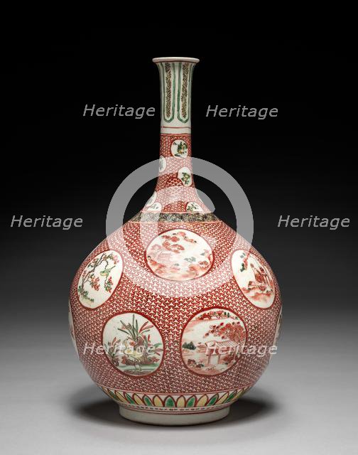 Bottle Vase: Kutani Ware, late 17th or early 18th century. Creator: Unknown.