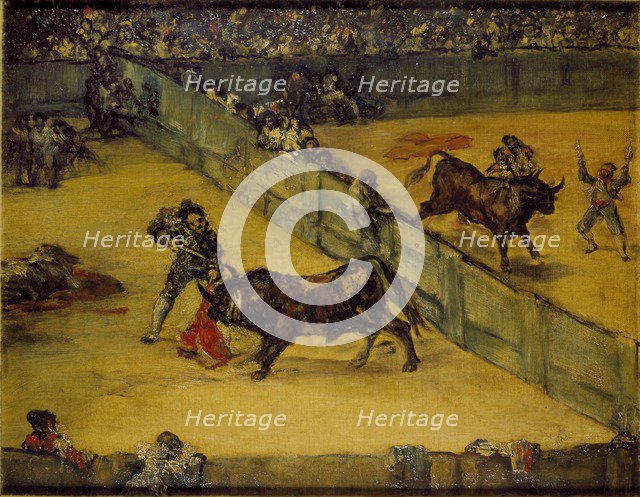 Scene at a Bullfight: Division de place, c19th century. Artist: Francisco Goya.