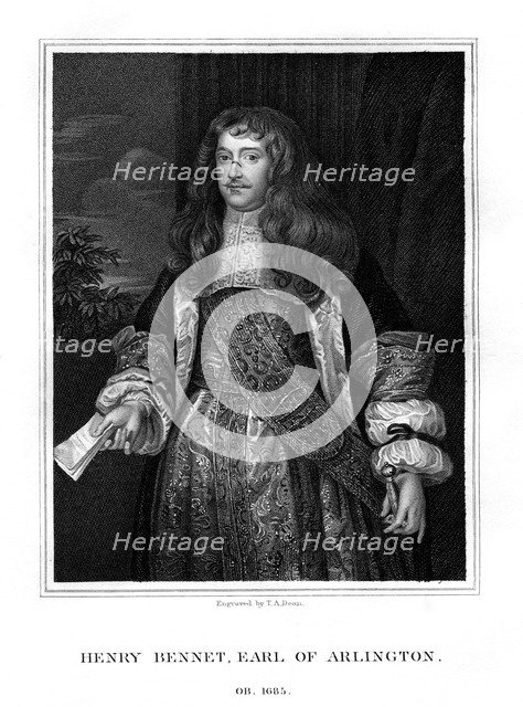 Henry Bennet, 1st Earl of Arlington, English statesman, (1828).Artist: TA Dean