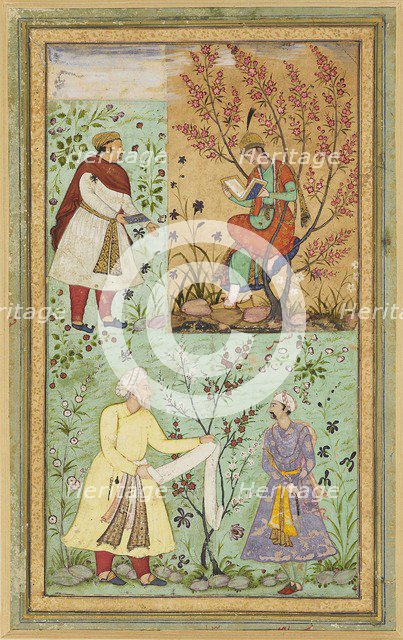 Four figures amid flowers, 16th century. Artist: Unknown.