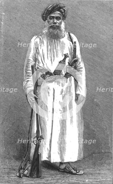 ''Bushiri, an Arab Slave Trader, shot by the Germans at Pangani', 1890. Creator: Unknown.