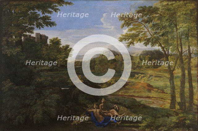 Landscape with two Nymphs and a Snake, ca 1659. Artist: Poussin, Nicolas (1594-1665)