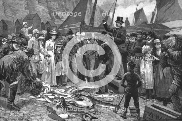 ''Selling Fish on the Beach, Hastings', 1890. Creator: Charles Joseph Staniland.