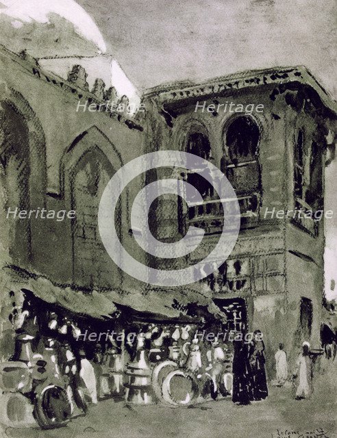 Copper merchant, Cairo, Egypt, 1928. Artist: Louis Cabanes