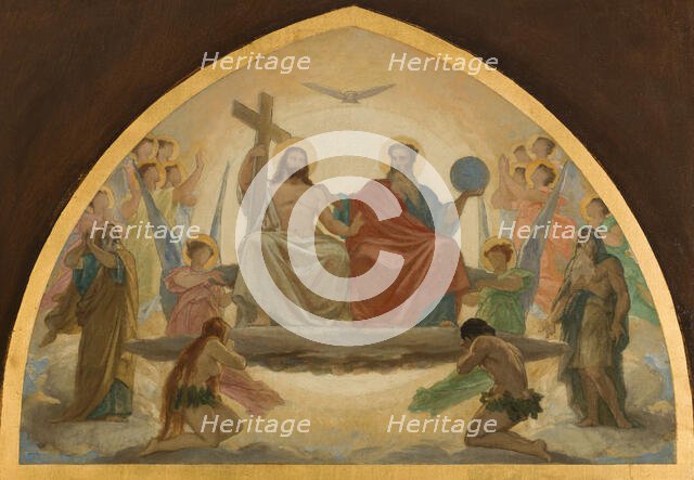 Esquisse pour l'église Saint-Gervais : La Vierge intercédant près de Jésus pour les..., c.1869-1871. Creator: Armand Felix Marie Jobbe-Duval.