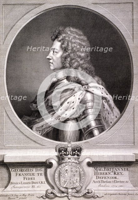 George I, King of Great Britain, c1700. Artist: J Chereau