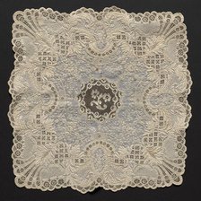 Embroidered Handkerchief, 18th century. Creator: Unknown.