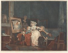 Les Deux Baisers (The Two Kisses), 1786. Creator: Debucourt, Philibert-Louis (1755-1832).