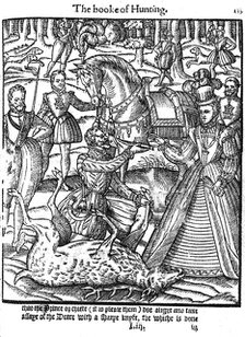 Elizabeth I performing the ceremony of assaying the stag, 1576. Artist: Unknown