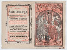 Cover for 'Las Torres Blancas', a group of people walking and looking up at two white ..., ca. 1900. Creator: José Guadalupe Posada.