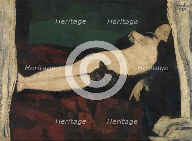 Lying Nude, 1927. Creator: Philibert Cockx.