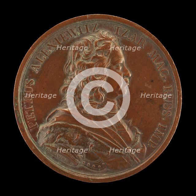 Peter the Great, 1672-1725, Czar of Russia 1682 [obverse], 1717. Creator: Jean Duvivier.