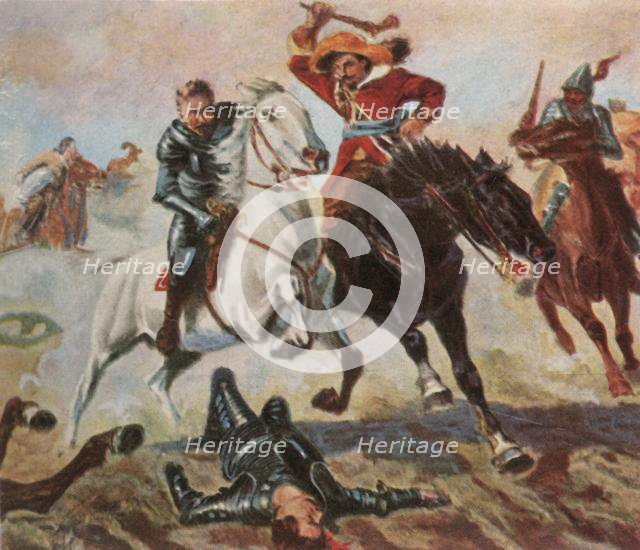 Tilly's flight after the Battle of Lech, 4 April 1632, (1936). Creator: Unknown.