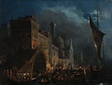 A Venetian gala night, 1825-1835. Creator: Caffi, Ippolito (1814-1866).
