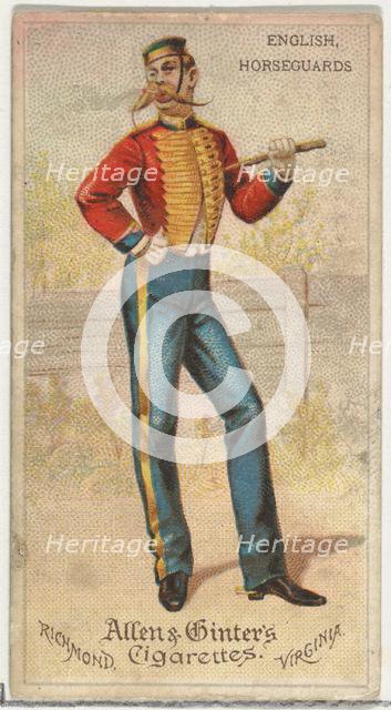 English Horseguards, from World's Dudes series (N31) for Allen & Ginter Cigarettes, 1888. Creator: Allen & Ginter.
