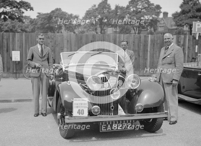 Jensen open 4-seater of Ken Crawford at the South Wales Auto Club Welsh Rally, 1937 Artist: Bill Brunell.