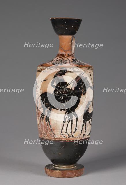 Black-Figured Lekythos, c. 500 BC. Creator: Unknown.