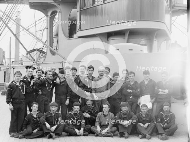 U.S.S. Indiana, group of seamen, between 1895 and 1901. Creator: William H. Jackson.