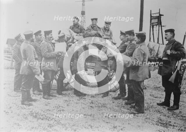 Arrival of gifts for German soldiers, between c1914 and c1915. Creator: Bain News Service.