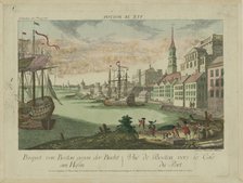 View of Boston Harbor, 1770s. Creator: Habermann, Franz Xaver (1721-1796).