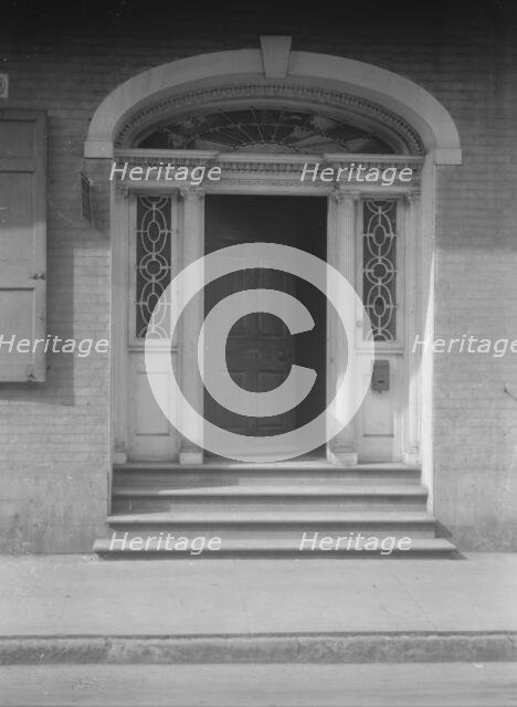 Entrance of the Hermann-Grima House, 820 St. Louis Street, New Orleans, between 1920 and 1926. Creator: Arnold Genthe.
