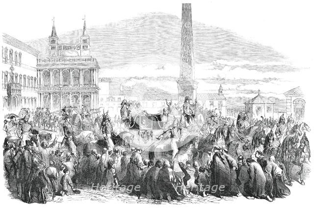 The Procession from the Church of San Giovanni Laterano to St. Peter's, 1850. Creator: Unknown.