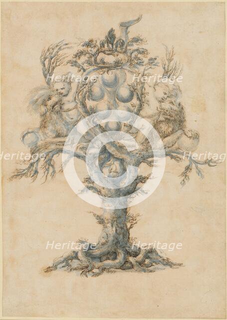 A Wine Decanter with Lions and Putti, 1650/1670. Creator: Master of the Medici Banquet Decanters.