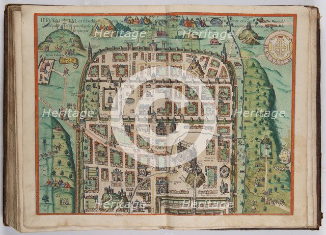The Jerusalem Map (From: Civitates Orbis Terrarum), 1572.