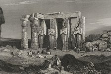Temple of Memnon, Thebes, Egypt. 1840. Creator: Émile Rouargue.