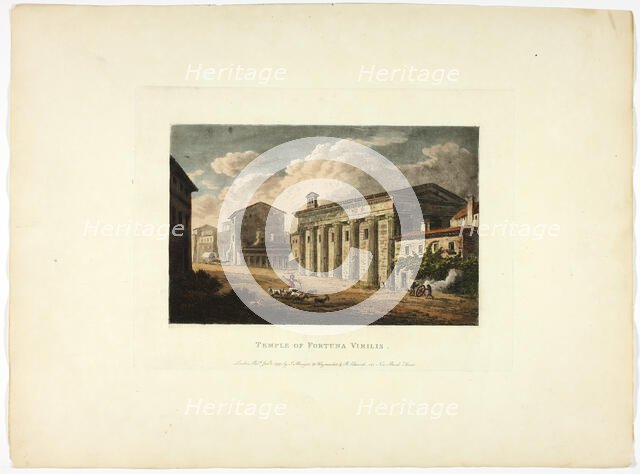 Temple of Fortuna Virilis, plate thirty-four from the Ruins of Rome, published January 1, 1797. Creator: Matthew Dubourg.