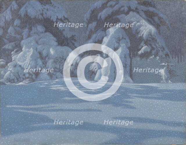 Fir trees in the snow. Creator: Lindh, Bror (1877-1941).