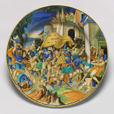 Charger with the Battle of Roncevaux, 1533. Creator:  Francesco Xanto Avelli.