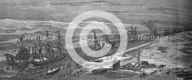 'Steam-Ships Passing Through the Suez Canal', c1882. Artist: Unknown.