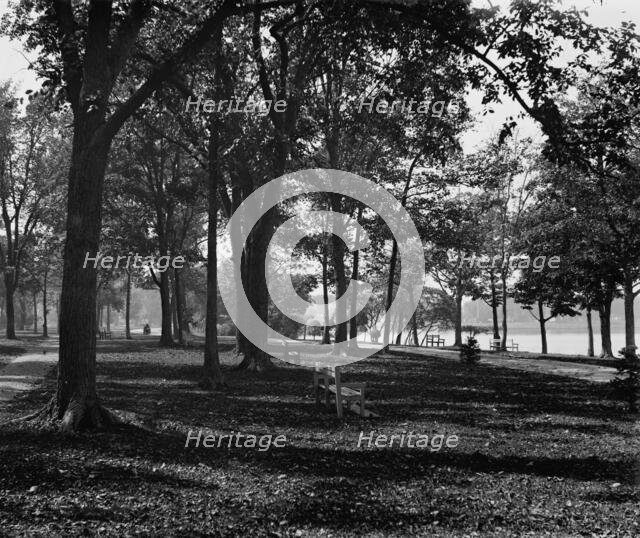 Riverside Park toward city, Neenah, Wis., c1898. Creator: William H. Jackson.