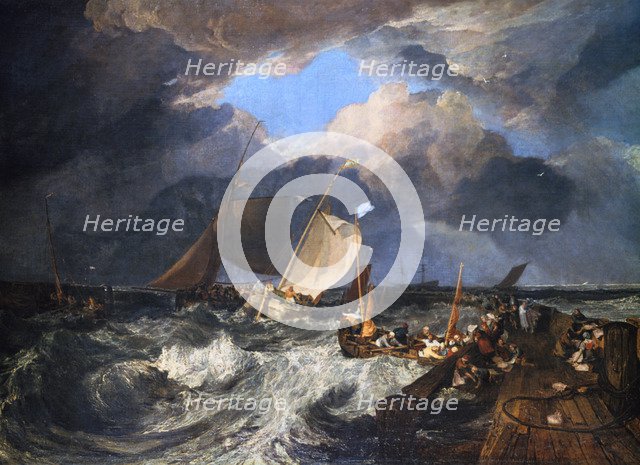 'Calais Pier with French Poissards Preparing for Sea: an English Packet Arriving', 1803. Artist: JMW Turner