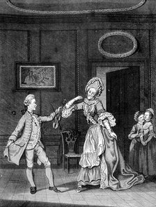 'Grown Ladies Taught to Dance', 1750. Artist: Rennoldson