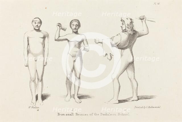Daedalian Figures from Bronzes, published 1829. Creator: W Walton.