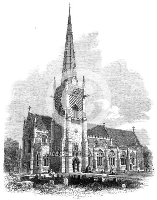 St. Mary tower church, Ipswich, recently restored, 1864. Creator: Mason Jackson.