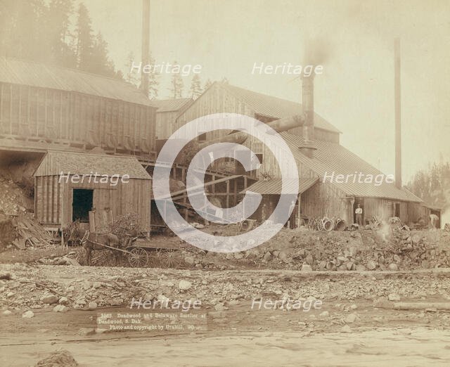 Deadwood and Delaware Smelter at Deadwood, SDak, 1890. Creator: John C. H. Grabill.