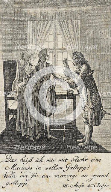 Plate 7 for C. L. Bretzner's 'The Marriage Broker', 1784. Creator: Daniel Nikolaus Chodowiecki.