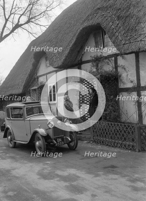 Road testing a Triumph Scorpion, Horley, Surrey, 1931. Artist: Bill Brunell.