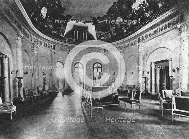Ostafyevo Estate. Oval Hall, End of 19th century. Artist: Anonymous  